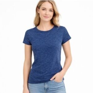 J Crew Blue Navy Heather Painter Short Sleeve T-Shirt Size XL Cotton